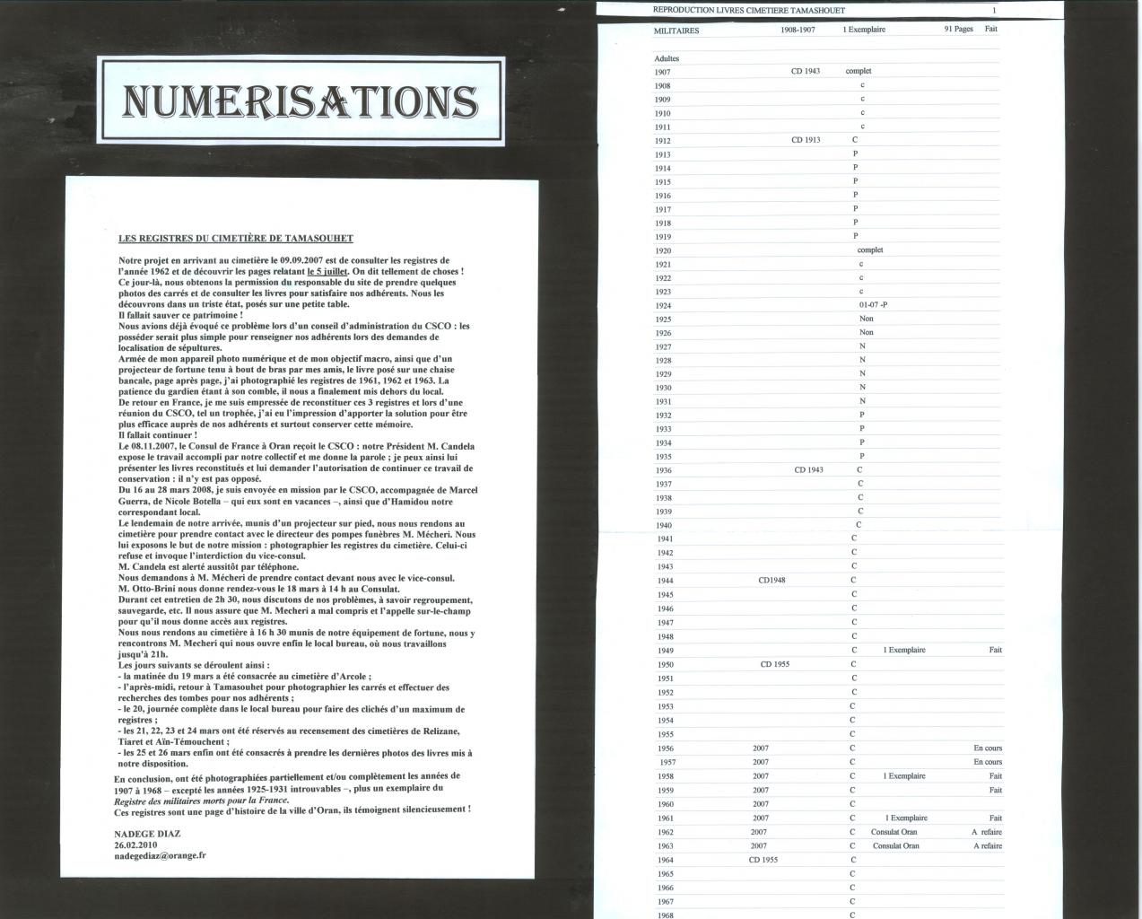 Numérisation registres